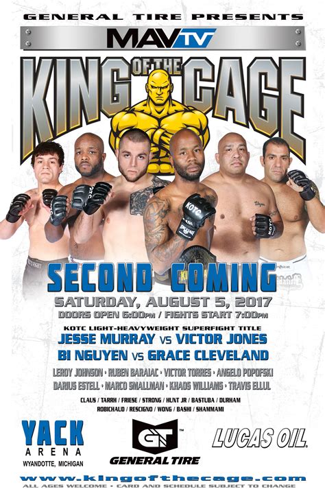 King of the Cage Returns to Yack Arena on August 5 for “SECOND COMING ...