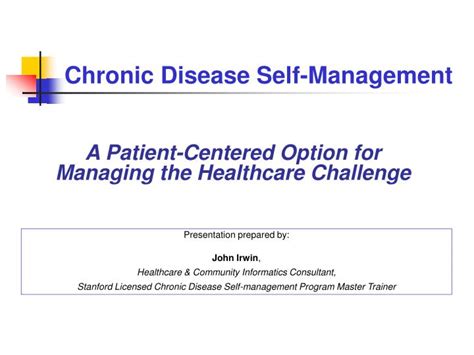 Ppt Chronic Disease Self Management Powerpoint Presentation Free