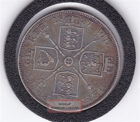 1887 Queen Victoria Large Double Florin 4 Silver 92 5 Coin