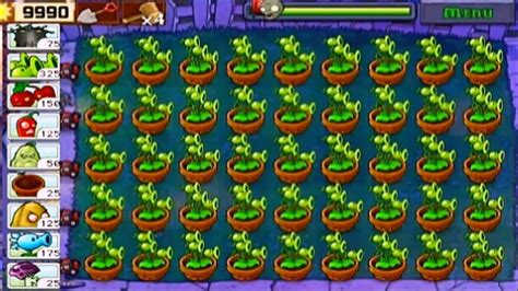 Plants Vs Zombies Survival Night All Threepeater Vs All Zombies