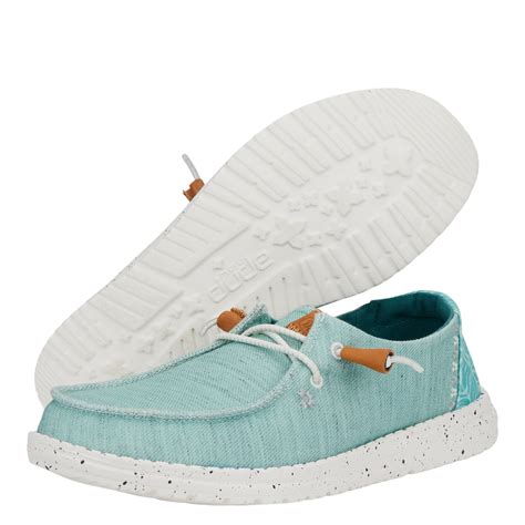 Wendy Heathered Slub Tropical Blue Womens Shoes Heydude Shoes