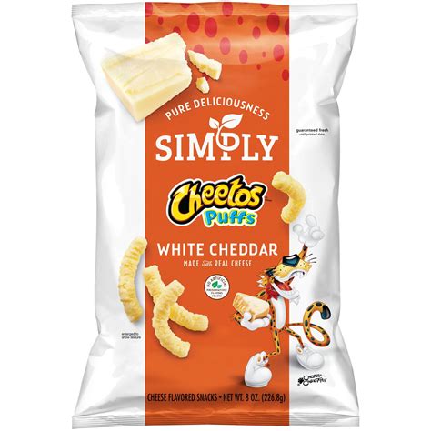 Simply Cheetos Puffs Cheese Flavored Snacks White Cheddar 8 Oz