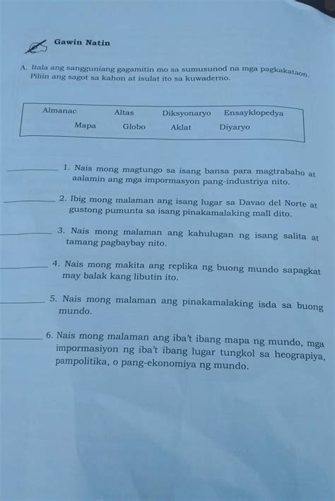 Itala Ang Sangguniang Gagamitin Mo Sa Sumusunod Ng Mga Pagkakataon