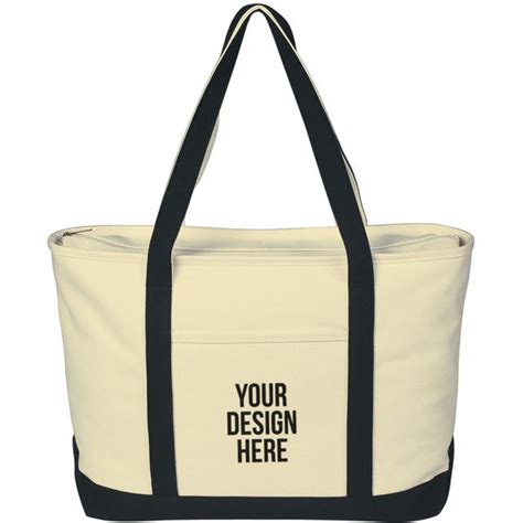 Imprinted Large Heavy Cotton Canvas Boat Tote Bags