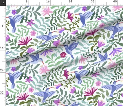 Petal Signature Cotton By The Yard Or Fat Quarter Hummingbird Flower