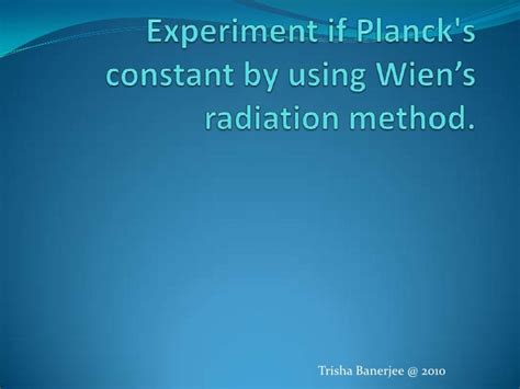 Experiment if planck's constant