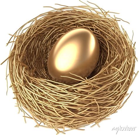 Golden Nest Egg Transparent Background Png Gold Egg In Nest Wall