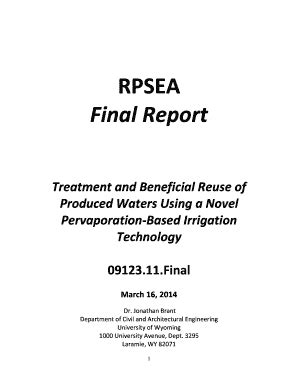 Fillable Online Netl Doe Treatment And Beneficial Reuse Of Produced