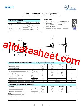 Mis Datasheet Pdf Vbsemi Electronics Co Ltd