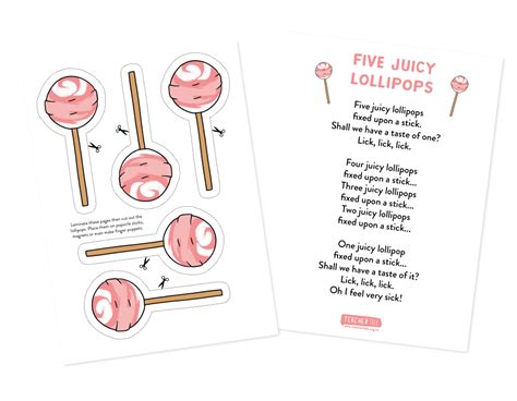 5 Little Lollipops - Song With Props - Download – TeacherTalk