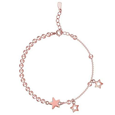 Buy GIVA Sterling Silver Rose Gold Star Charm Bracelet For Women Online