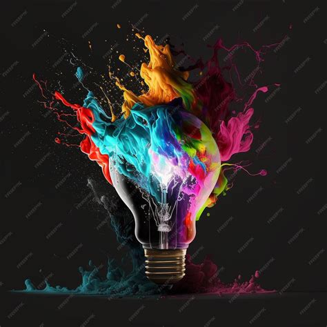 premium photo  light bulb   colorful lightbulb  paint