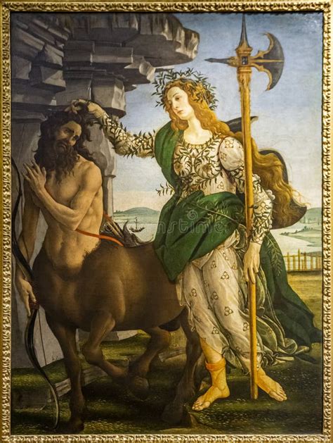 Painting Pallas And The Centaur By Sandro Botticelli From 1482 At