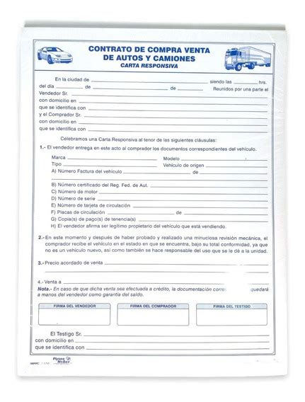 Contrato De Compra Venta De Un Vehiculo