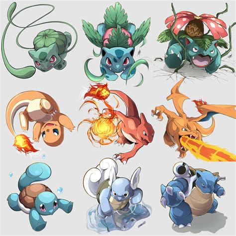 kanto starters  snowzahedghog  deviantart