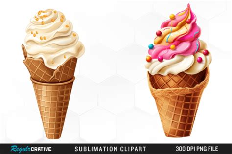 Watercolor Ice Creams Cone Clipart Png Graphic By Regulrcrative