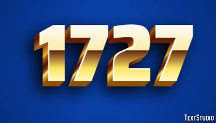 1727 Text Effect and Logo Design Number