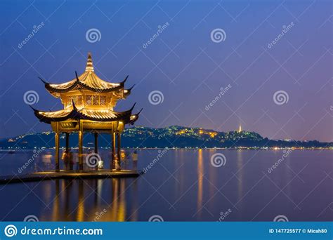 Night Scene of West Lake in Hangzhou Editorial Photography - Image of ...