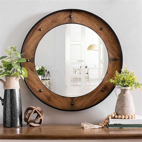 Natural Wood Round Mirror From Kirkland S Round Mirror Decor Round