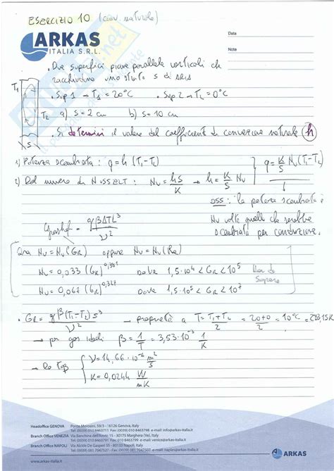 Esercizi Di Moto Dei Fluidi E Termocinetica