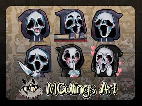 Oops All Ghost Face Emote Pack Set Of 6 Ghostly Killer Horror Emotes