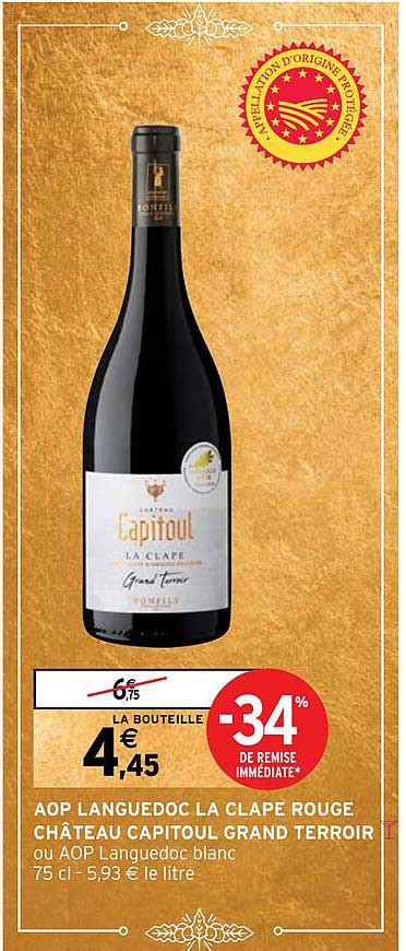 Promo Aop Languedoc La Clape Rouge Chateau Capitoul Grand Terroir Chez