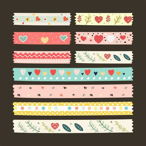 Cute Washi Tape Vector Illustration 35093390 Vector Art At Vecteezy