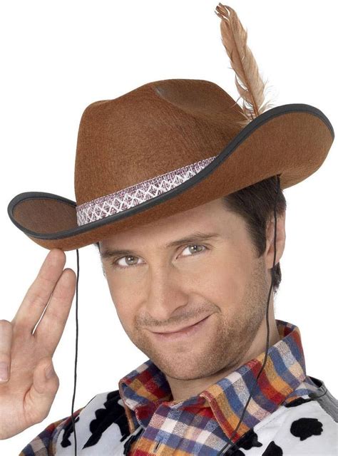 Adults Brown Cowboy Hat Costume Accessory Become A Texan Cowboy At Your