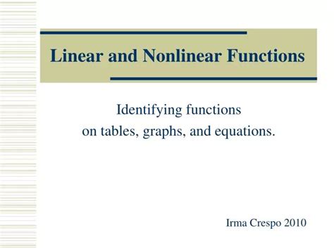 PPT - Linear and Nonlinear Functions PowerPoint Presentation, free download - ID:929760