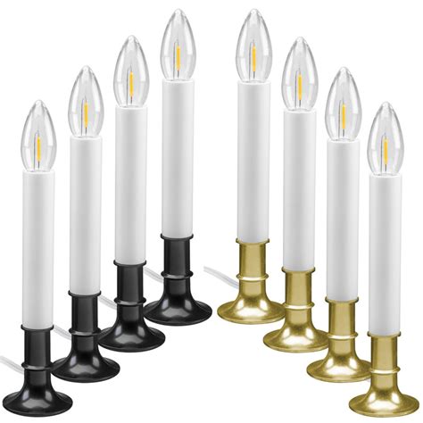 Electric LED Window Candles with Shatterproof Warm White Bulbs ...