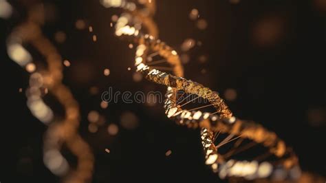 Digital Illustration DNA Structure In Colour Background With Bokeh