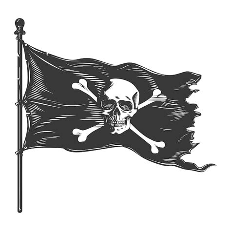 Premium Vector Silhouette Pirate Flag With A Skull And Crossbones