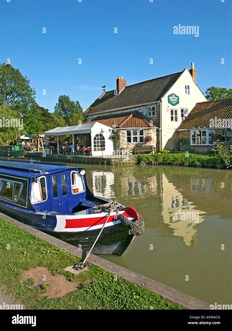 Holiday Narrow Boat Moored Opposite The Canal Side Barge Inn At Seend