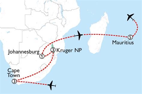 South Africa Mauritius Holiday View Itinerary