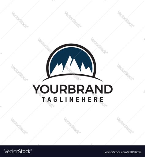 Mountain Circle Logo Design Concept Template Vector Image