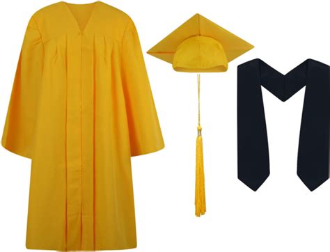 Download Graduation Gown Png Yellow Graduation Cap And Gown Clipart