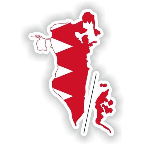 Bahrain Map Flag Silhouette Sticker For Laptop Book Fridge G Inspire