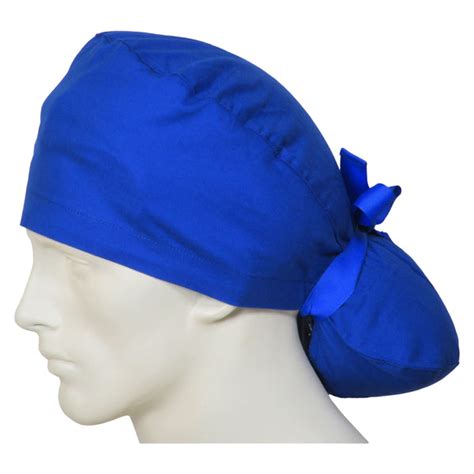 Ponytail Surgical Caps Ocean Blue