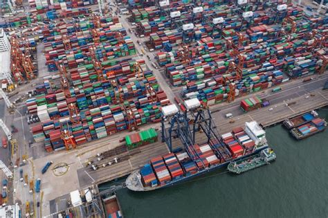 Premium Photo High Angle View Of Commercial Dock On Pier