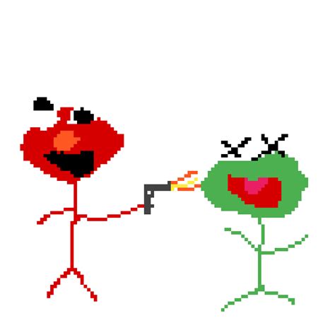 Editing kermit killing elmo - Free online pixel art drawing tool - Pixilart