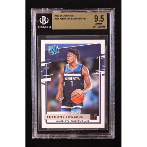 Anthony Edwards 2020 21 Donruss 201 RR RC BGS 9 5 Pristine Auction