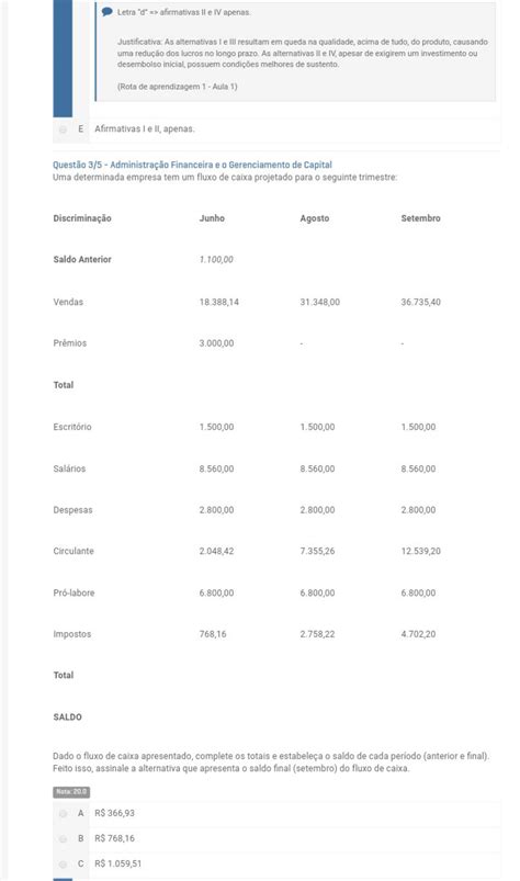 Apol 1 2 3 Cálculo aplicado Adm financeira e gerenciamento de capital