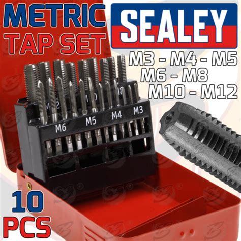 Sealey Metric Tap Set 21pc M3 M4 M5 M6 M8 M10 M12 Taper Plug Thread