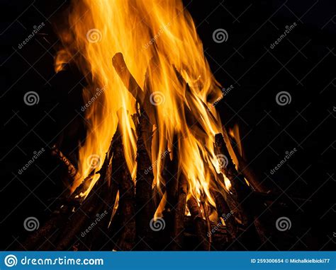 Bonfire flames stock photo. Image of flaming, shine - 259300654