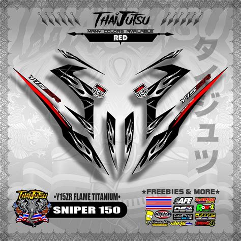 Sniper 150 Decals Y15zr Flame Titanium 【thaijutsustickers】 Shopee