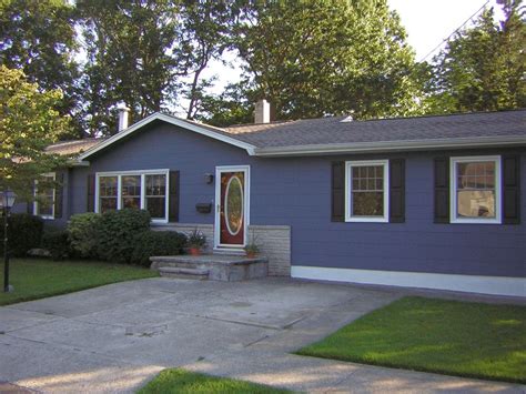 Exterior Painting Blue And Black Rancher House In Somers Point Nj