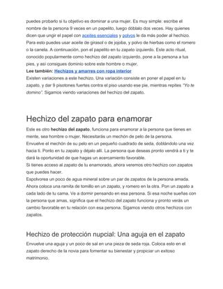 Hechizo Del Zapato Para Dominar Y Enamorar PDF