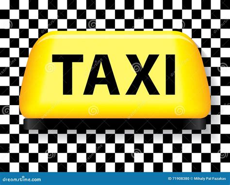 Muestra Del Taxi Con El Fondo A Cuadros Ilustración Del Vector