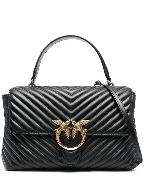 PINKO Love Birds Logo Chevron Quilted Bag Farfetch