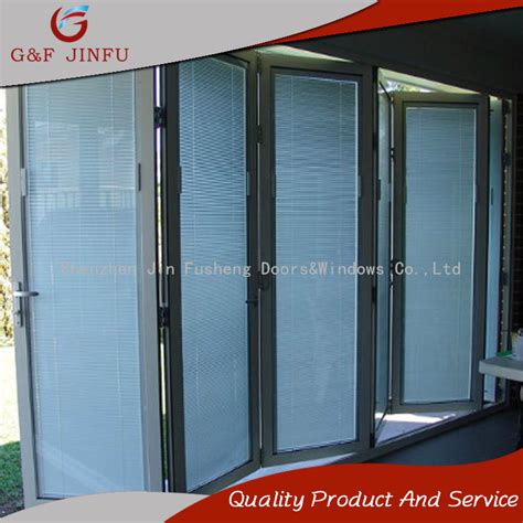 Aluminum Profile Folding Bi Fold Door With Integral Shutters China Fold Door And Folding Door